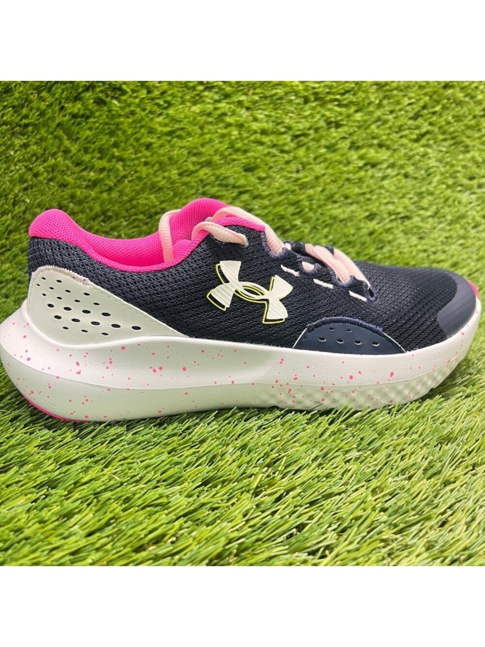 Under Armour Surge 4 Girls Size 5Y Blue Pink Running Athletic Shoes Sneakers